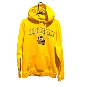 Oregon Ducks Hoodie Yellow‎ Pullover NCAA College Graphic Sweatshirt Size L Men